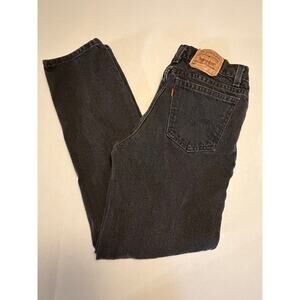 VTG Levi's 505 Jeans Men's 30x30 Black Faded Grunge Made In USA 1994 Orange Tab